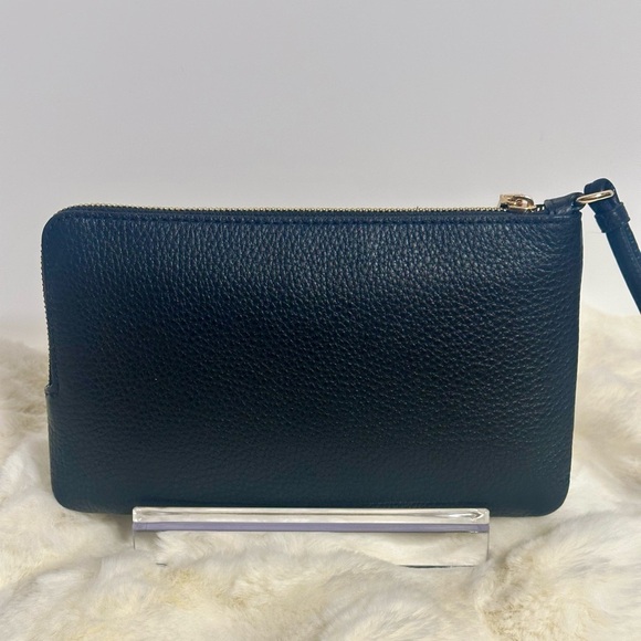 NWT Coach Double Zipper Wristlet Wallet Signature Canvas CU920 Brown Black - Picture 3 of 13